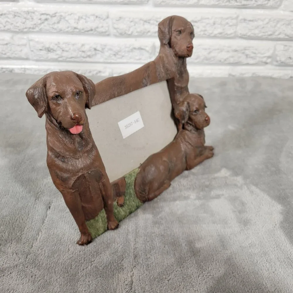 Vintage E&S Imports Brown Labrador Retriever Photo Frame 4x6 Dog Picture S101E